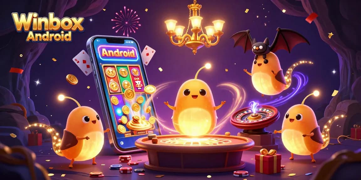 Experience winning moments with the Winbox Android app, showcasing vibrant casino elements.