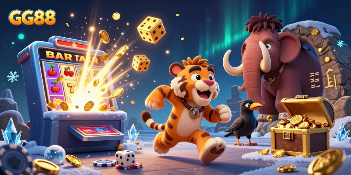 Experience the thrilling world of GG88 with dynamic arcade visuals and vibrant casino elements.