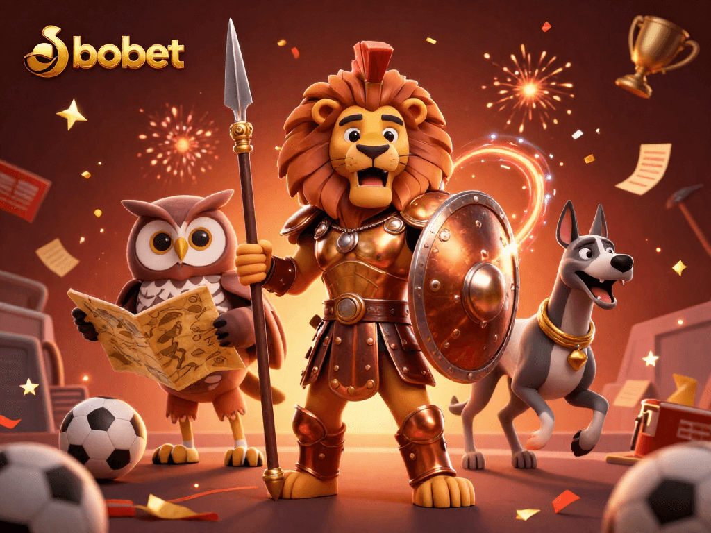 Bet and strategize on sbobet with dynamic sports elements and shimmering confetti in this vibrant scene.