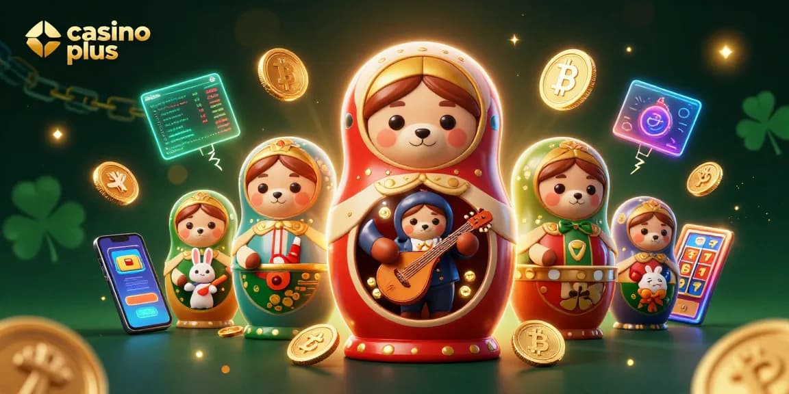 Engage in thrilling casino plus games with vibrant 3D characters and crypto elements.