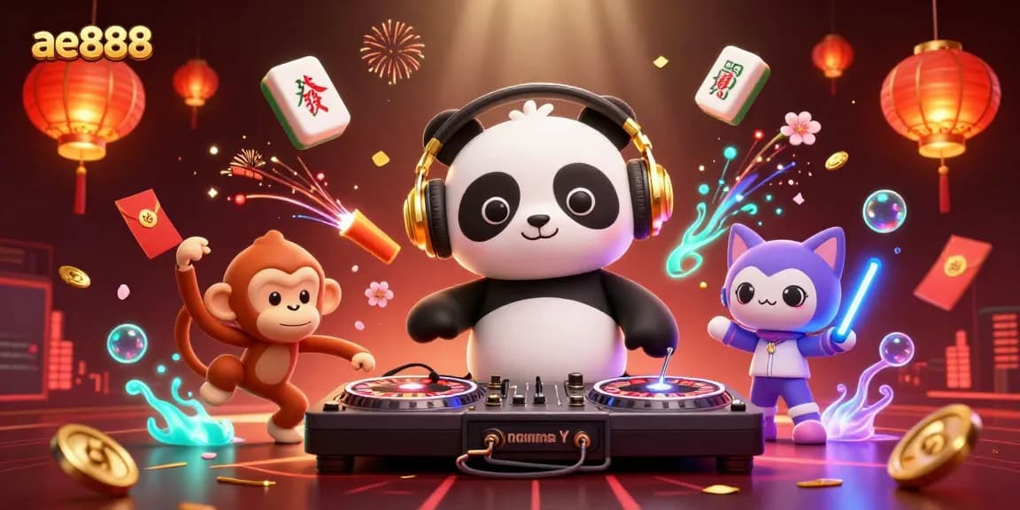 Experience the thrill of AE888 with dynamic casino characters in action, showcasing vibrant gaming elements.