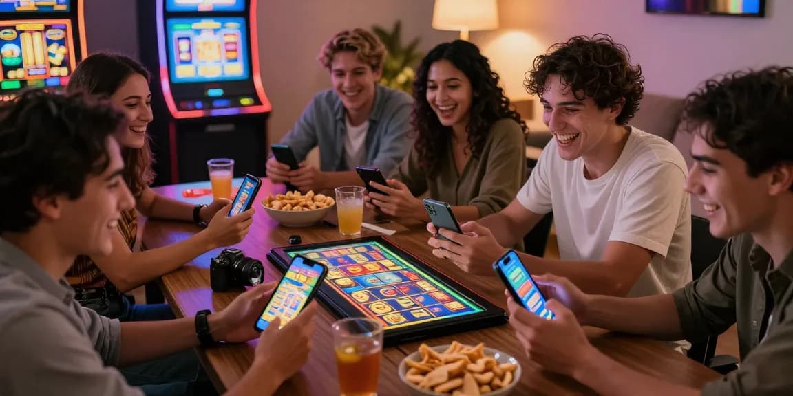 Permainan slot online yang menyenangkan dengan teman-teman, menunjukkan kebersamaan dan keseruan saat bermain.