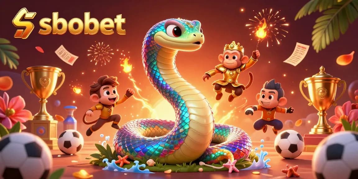 Experience dynamic sbobet sports betting excitement in a vibrant 3D illustration featuring captivating characters.