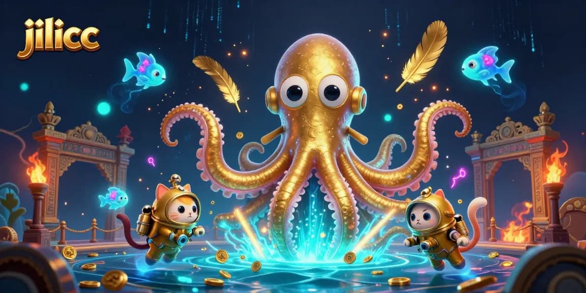 Experience thrilling action with the jilicc kraken and diving cat in an aquatic casino adventure.