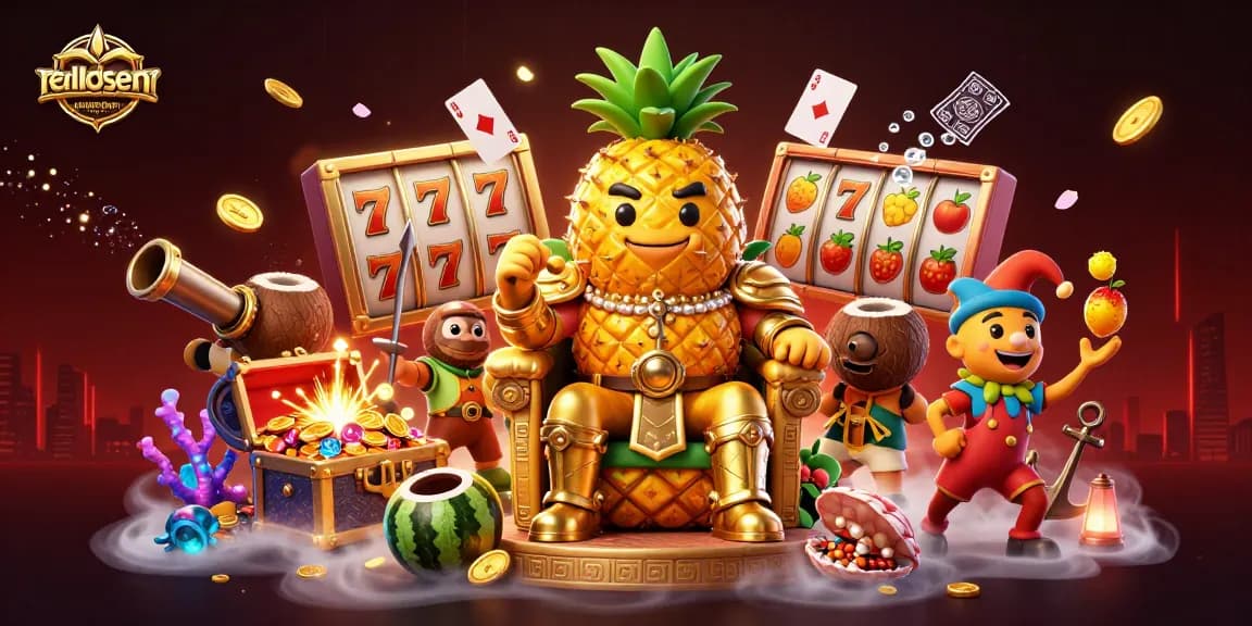 Permainan slot menguntungkan di realdosenutrition dengan karakter kasino unik dan simbol keberuntungan.