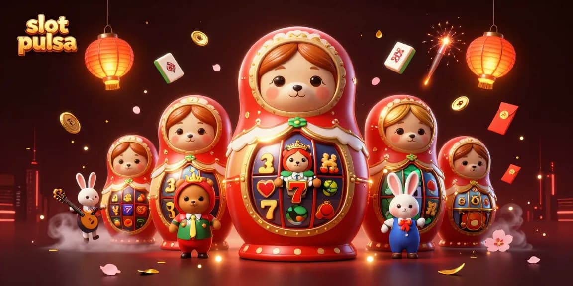 Engage in exciting slot pulsa games with vibrant characters and dynamic casino elements.