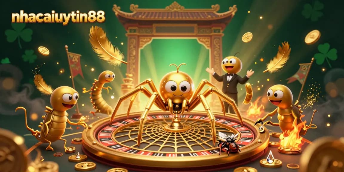 Bets fly into the gambling scene with nhacaiuytin88, featuring a spider croupier managing a roulette web.