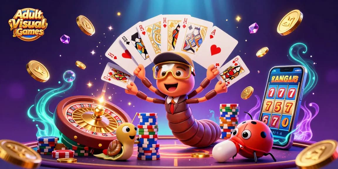 Engage with Adult Visual Novel Games as colorful characters gamble amidst dazzling lights and riches.