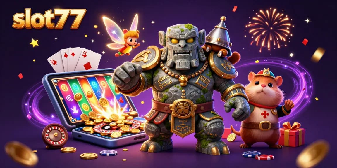 Slot777 menawarkan pengalaman bermain yang seru dengan golem, peri, dan ksatria hamster di dunia slot.
