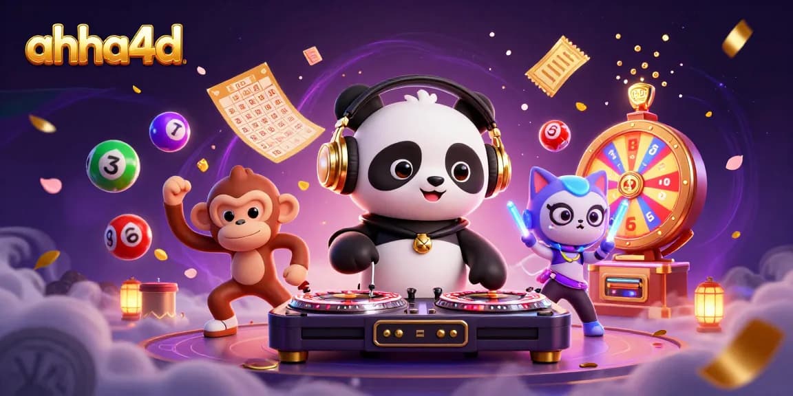 Gali kesenangan dengan ahha4d, DJ panda menghibur dengan roulette dan karakter lucu di kasino.