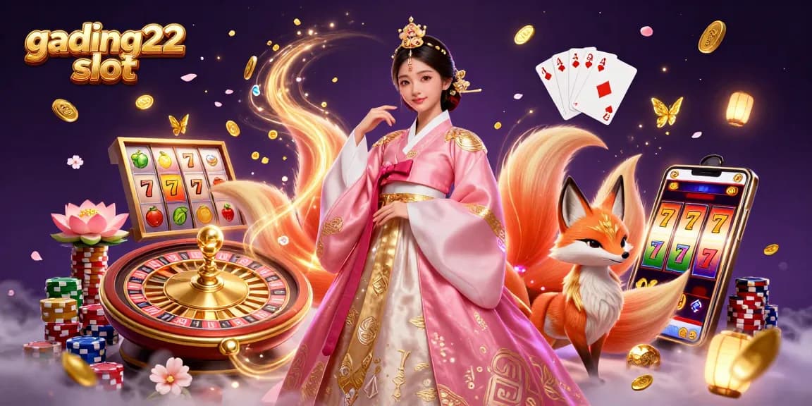 Play the thrilling gading22 slot with cascading coins and vibrant casino elements.