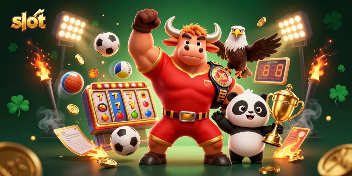Slot gacor dengan simbol beruntung, pemenang ceria, dan elemen permainan yang menarik.