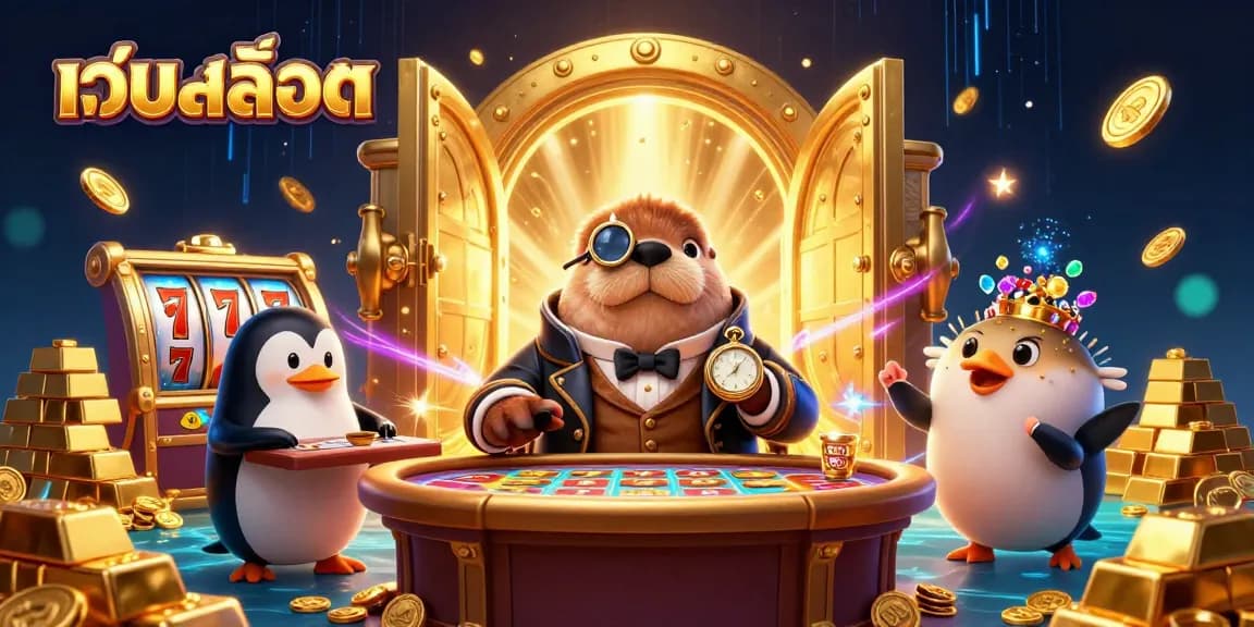 Engage with เว็บสล็อต excitement at a vibrant underwater slot table scene.