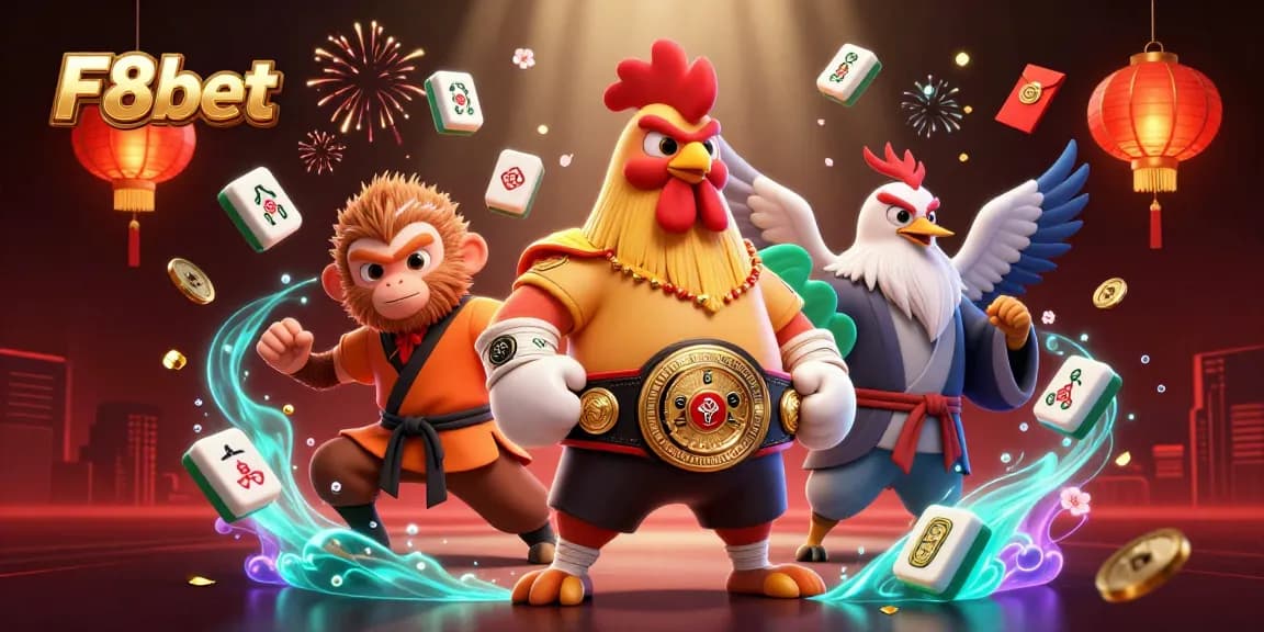 Engage with exciting gaming action at F8bet featuring colorful characters and vibrant casino decorations.