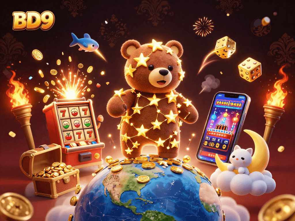 Engage with BD9's thrilling gaming adventures featuring dynamic characters and vibrant casino elements.