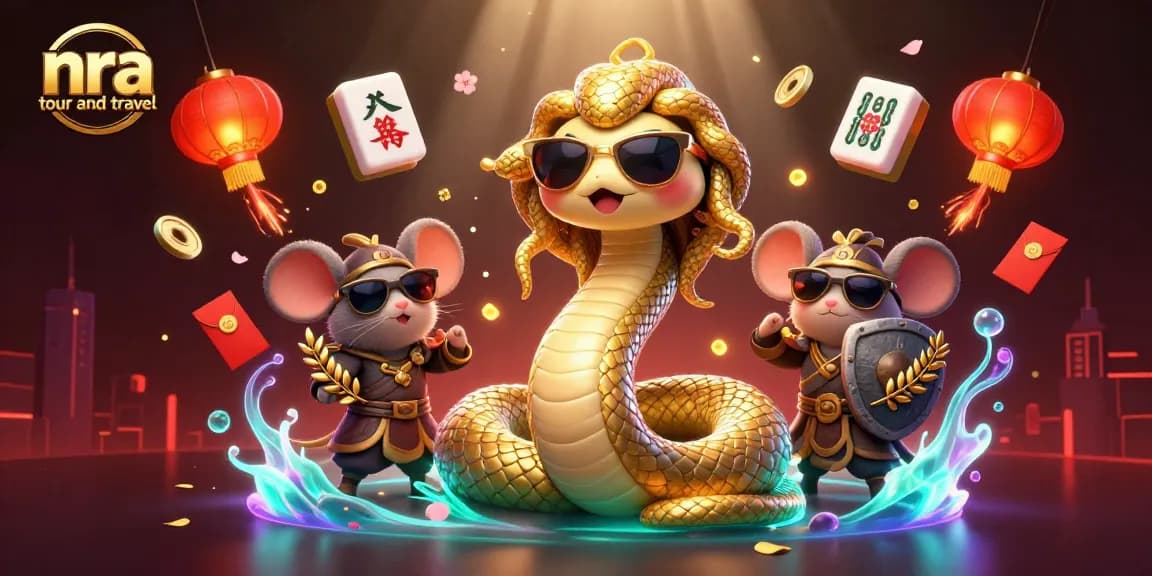Experience the thrill of nra tour and travel with this vibrant online casino illustration, featuring lively characters.