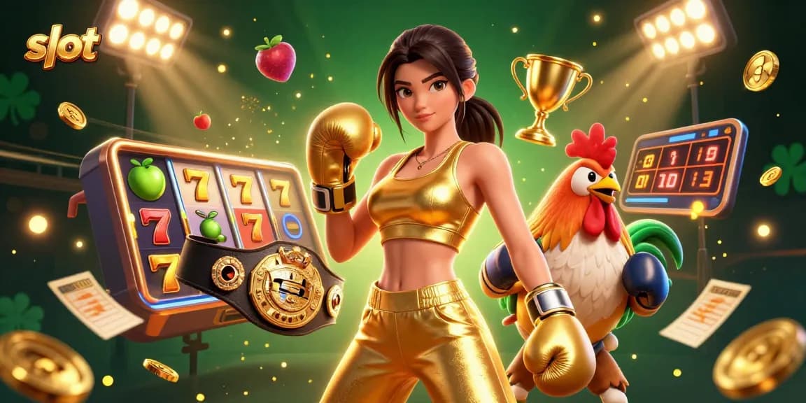 Putar gulungan slot yang menarik dengan elemen dinamis dan jackpot mendebarkan dalam ilustrasi kasino yang cerah ini.