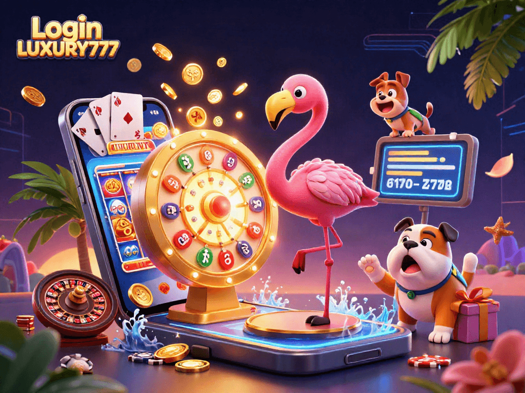 Login LUXURY777 merayakan keseruan permainan kasino dengan karakter lucu dan elemen menarik.