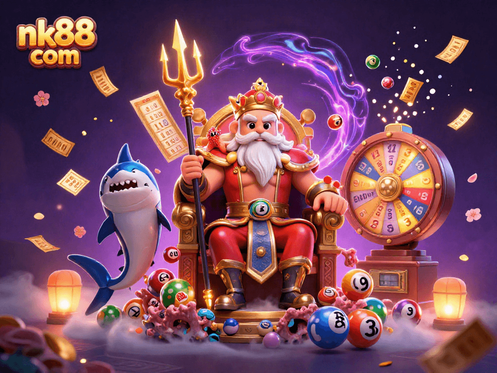 Engage with the vibrant world of nk88 com as Neptune and friends celebrate lottery luck!