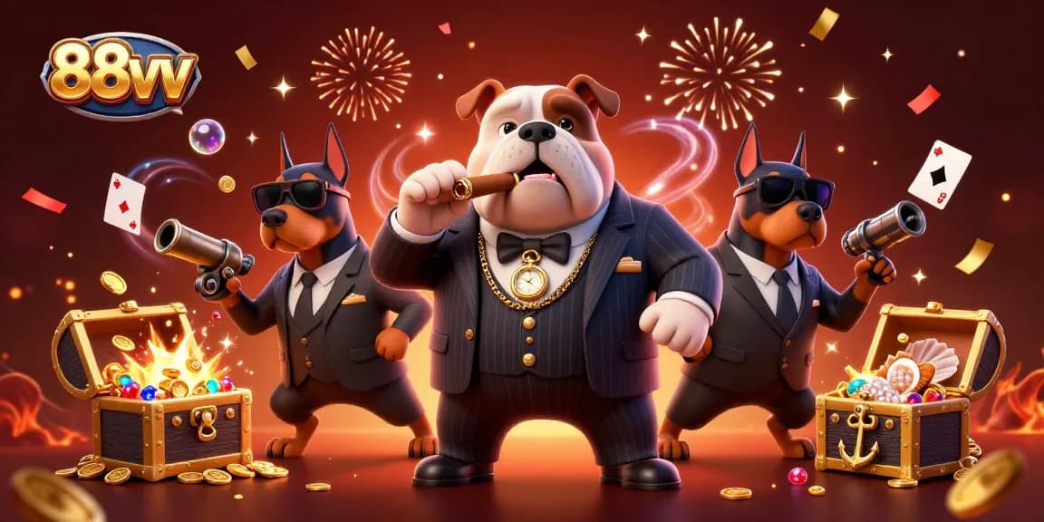 Win big with 88vv in this vibrant 3D casino scene featuring animated gambling action and exciting game elements.