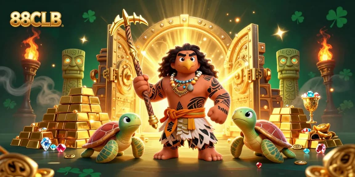 Engage in thrilling adventures with 88CLB: a colorful 3D scene of games and treasures.