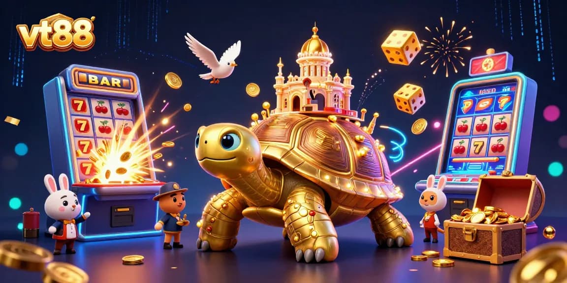 vt88 enhances winning chances with a vibrant, animated 3D casino scene full of excitement.