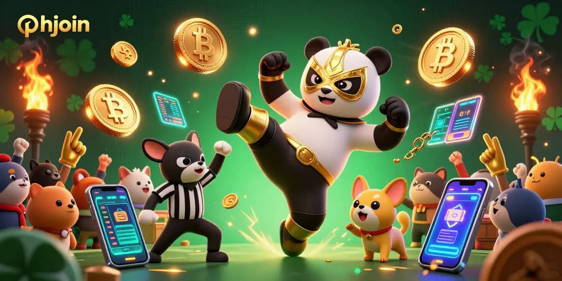 Experience thrilling action with phjoin's dynamic 3D illustration of cartoon characters in a vibrant casino setting.