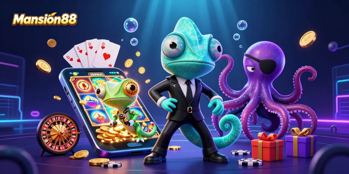 Mansion88 menghadirkan agen rahasia chameleon dan gecko Q dalam dunia perjudian yang penuh warna dan keberuntungan.