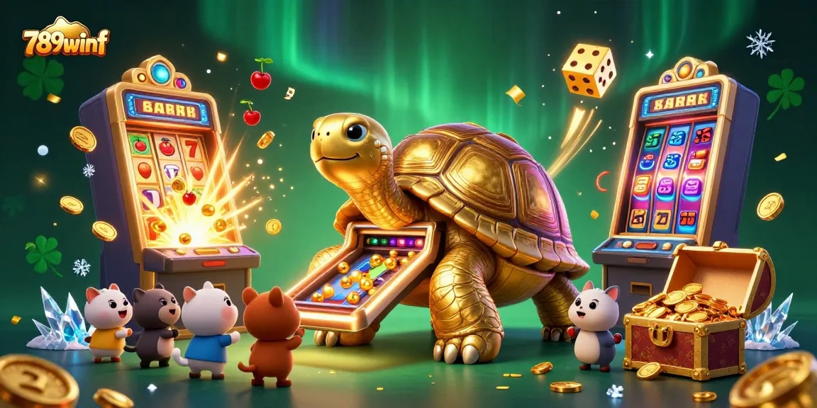 Experience the excitement of 789winf with colorful slots and casino games in a vibrant 3D scene.