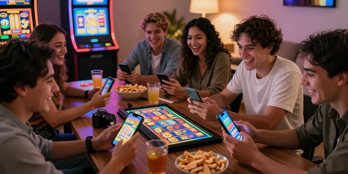 Permainan slot online yang menyenangkan dengan teman-teman, menunjukkan kebersamaan dan keseruan saat bermain.