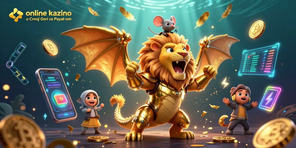 Engage with online kazino u Crnoj Gori sa PayPal‑om in this vibrant 3D illustration showcasing crypto excitement and vibrant gameplay.