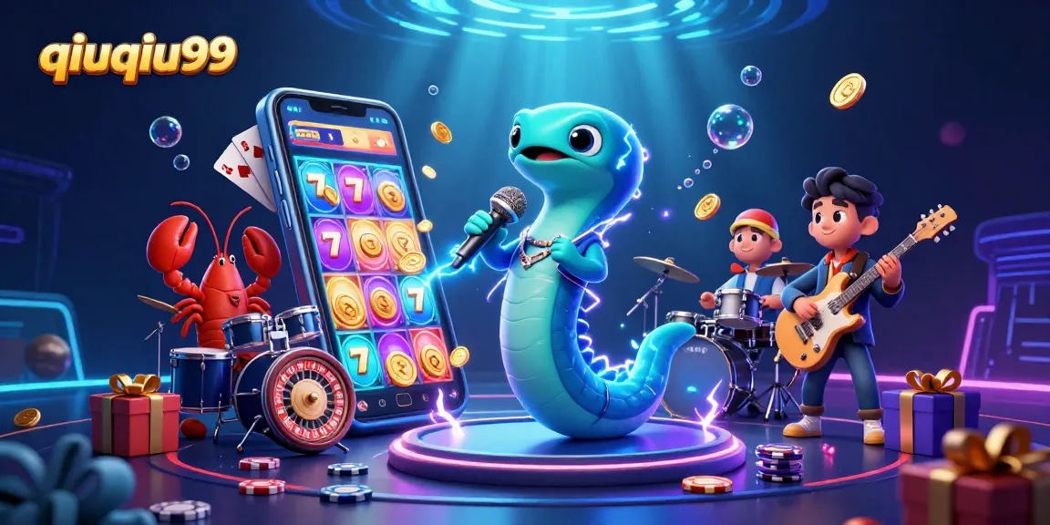 Experience the thrill of qiuqiu99 with colorful slot games and lively underwater casino art.