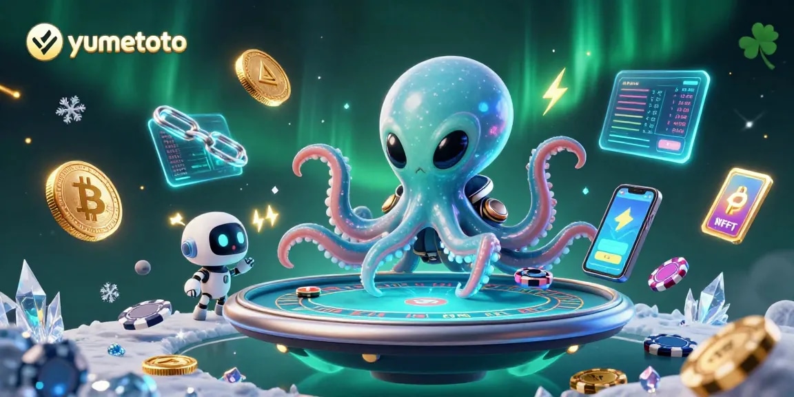 Experience yumetoto with a vibrant alien octopus dealer and exciting gambling elements in a cosmic setting.