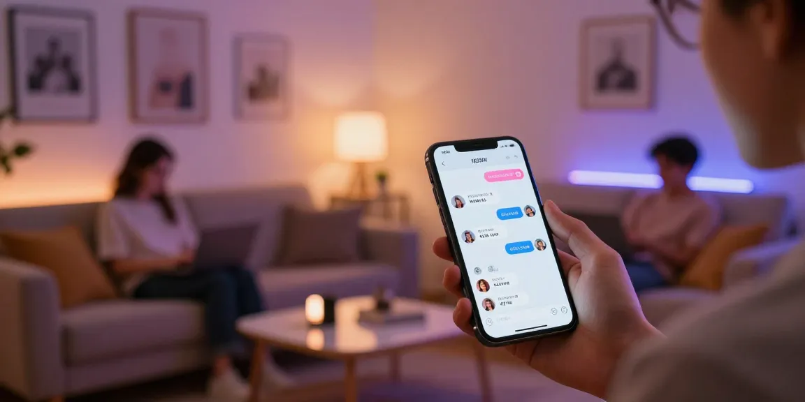 Engaging NSFW AI chat featuring animated characters in a cozy digital room.