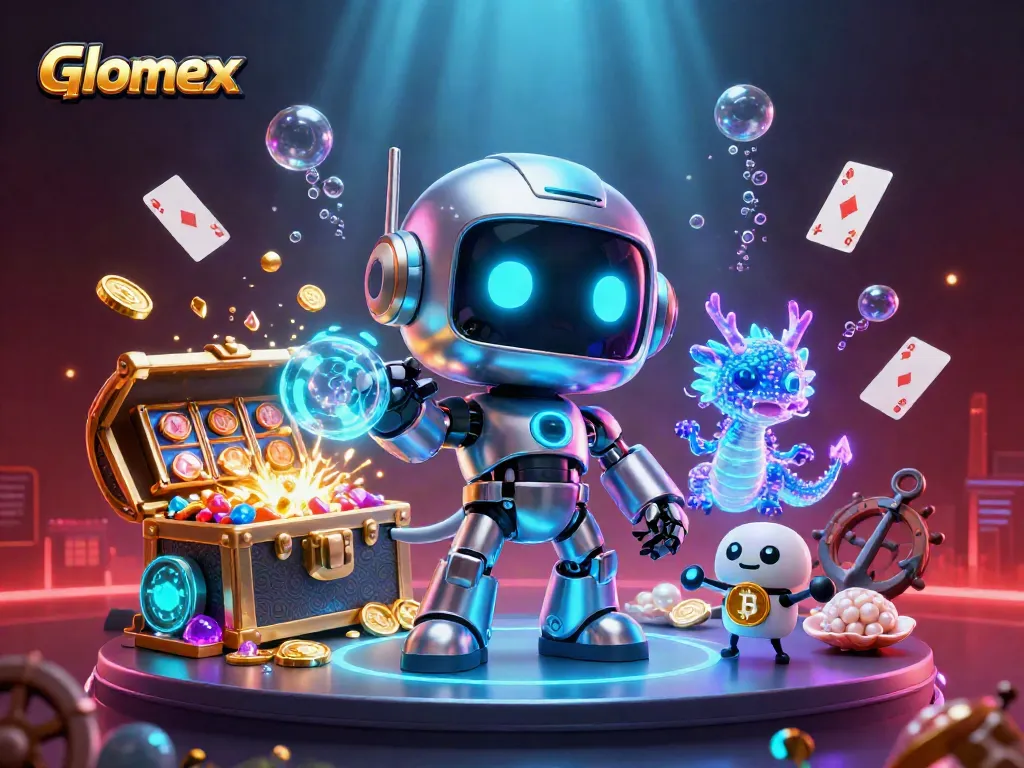 Experience Glomex's exciting gaming atmosphere with vibrant slots and dynamic animated characters.