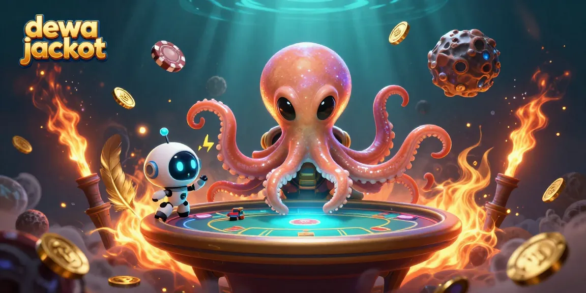 Menghadapi peluang menang di dewa jackpot dengan karakter alien kartun di kasino futuristik
