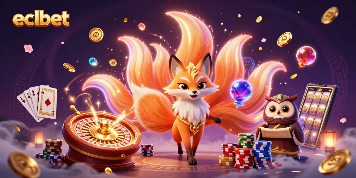 Experience thrilling wins at ECLBet, featuring a vibrant 3D gaming scene filled with colorful characters and casino elements.