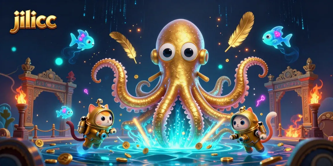 Experience thrilling action with the jilicc kraken and diving cat in an aquatic casino adventure.