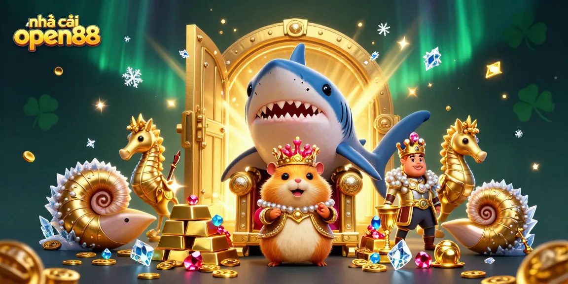 Join the fierce hamster king in nhà cái open88's treasure-filled 3D casino adventure.