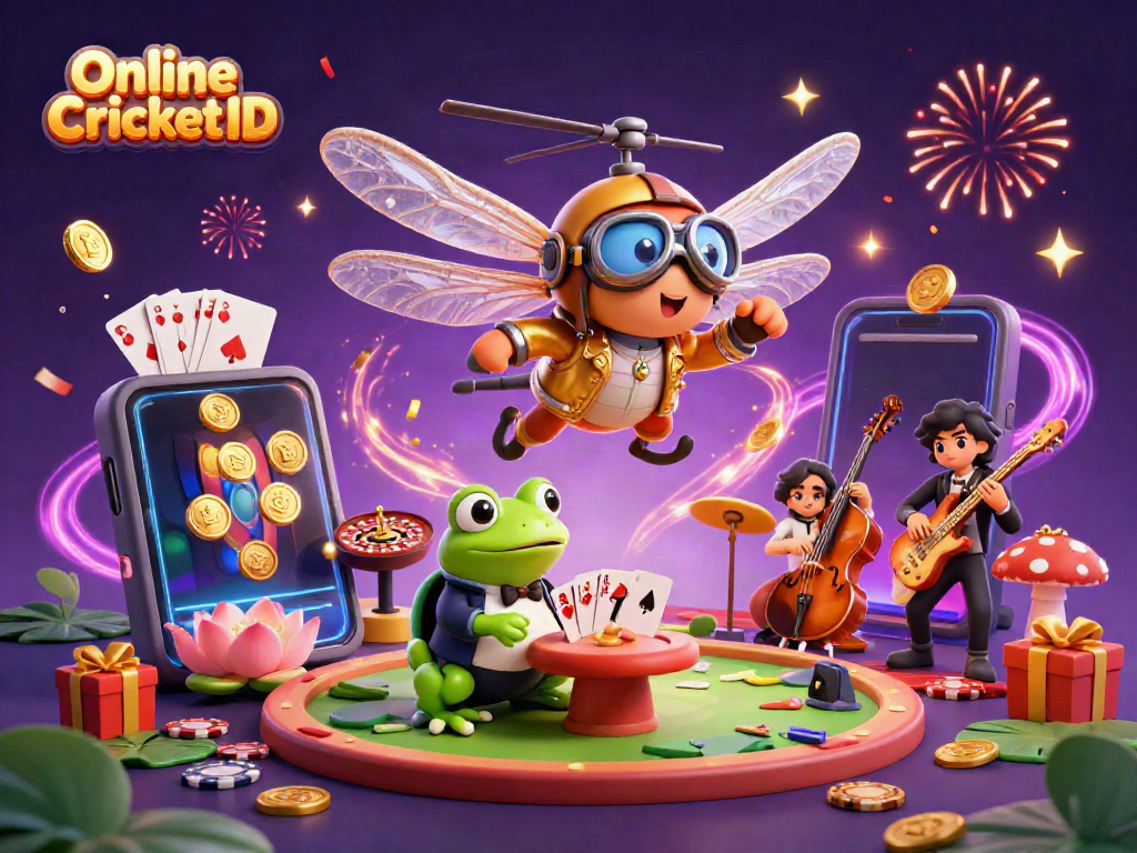 Engage in online cricket betting with a verified ID and excitement, featuring vibrant casino elements.
