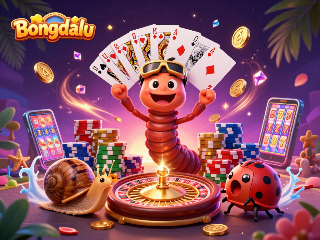 Bongdalu showcases a whimsical 3D casino scene with vibrant characters and dynamic gambling elements.