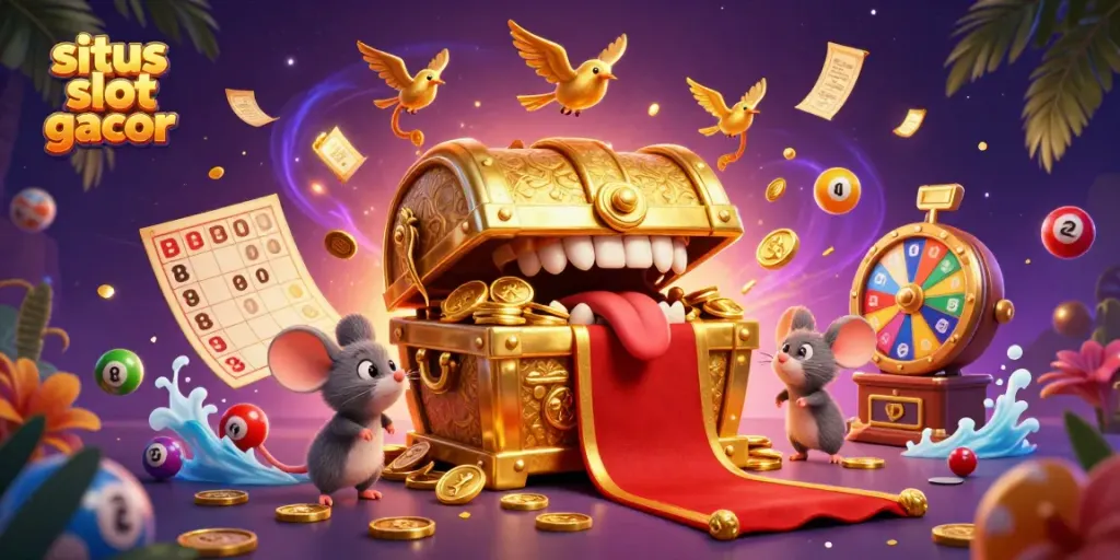 Menangkan permainan situs slot gacor dengan karakter menarik yang dikelilingi unsur kasino yang meriah.