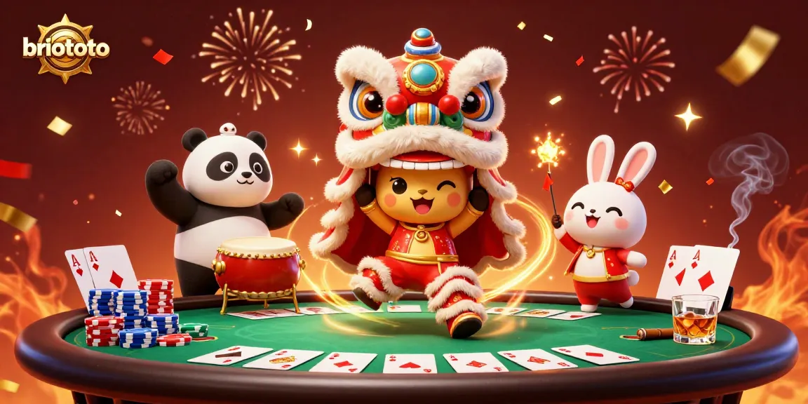 Experience excitement with briototo in this vibrant casino illustration featuring colorful characters and game elements.