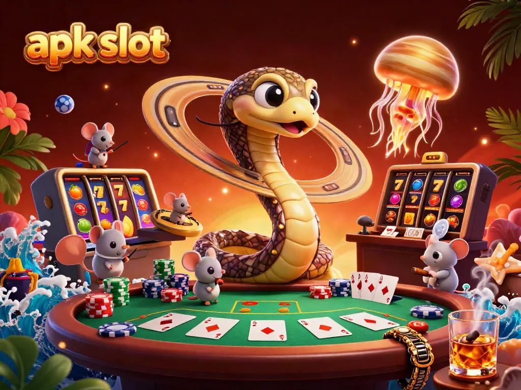 Permainan apk slot yang seru dengan belitan ular Saturnus menjadi roda roulette, menampilkan keseruan bertaruh.