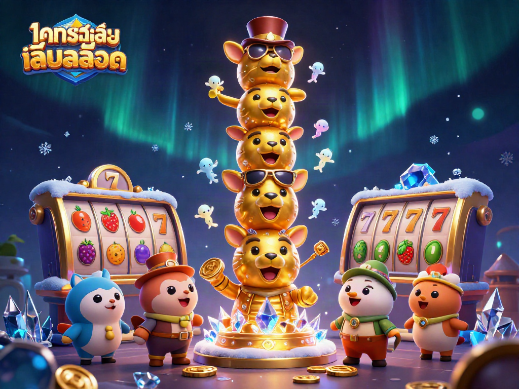 Try ทดลองเล่นสล็อต with engaging slot reels featuring lively characters and festive icons.