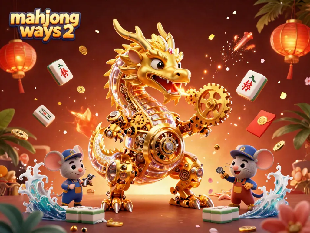 Experience Mahjong Ways 2 with vibrant visuals showcasing intricate game elements and golden dragon themes.