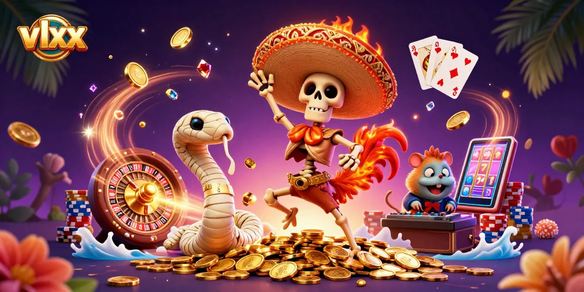 Experience winning thrills with vlxx in this vibrant casino illustration featuring animated fun!