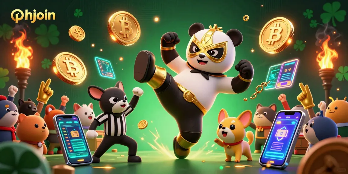 Experience thrilling action with phjoin's dynamic 3D illustration of cartoon characters in a vibrant casino setting.
